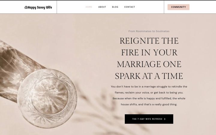 Screenshot of happysavvywife.com