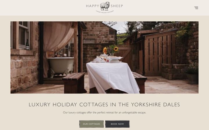 Zrzut ekranu happysheepcottages.co.uk