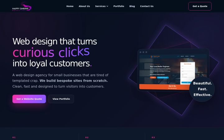 Screenshot of happyshrimp.co.uk