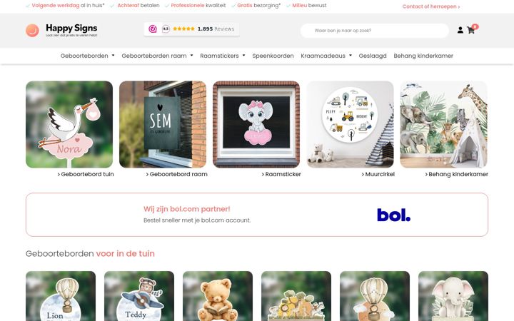 Screenshot of happysigns.nl