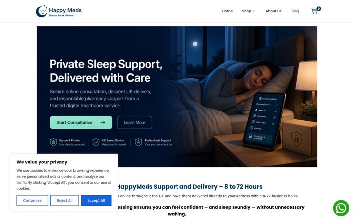 Screenshot of happysleep.uk