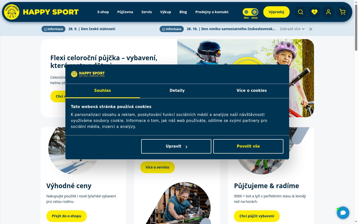 Skærmbillede af samtykkebanneret, som det blev vist før nogen interaktion