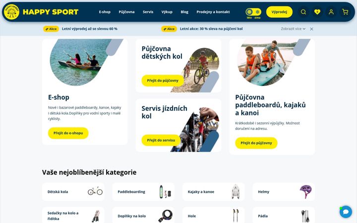 Screenshot of happysport.cz