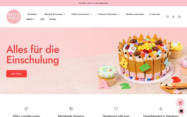 Posnetek zaslona happysprinkles.de