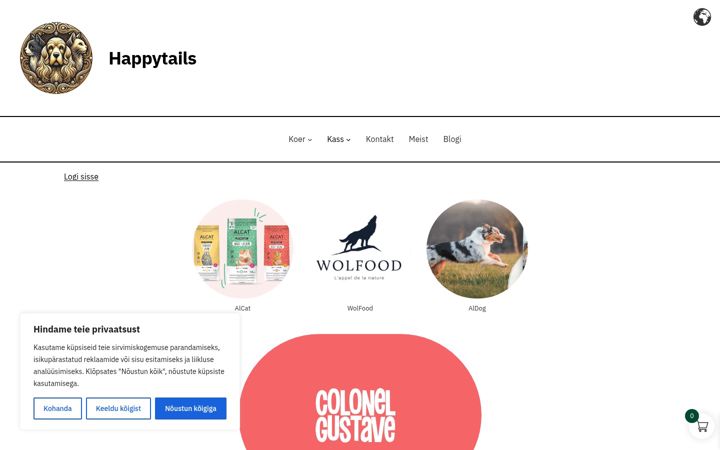 Screenshot of happytails.ee