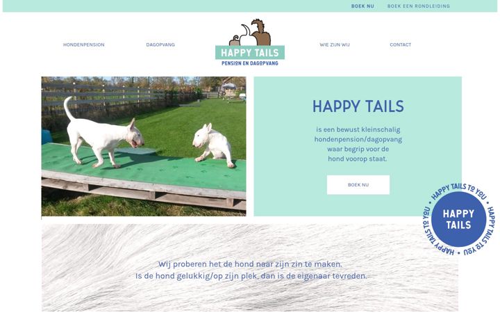 Screenshot of happytailshondenpension.nl