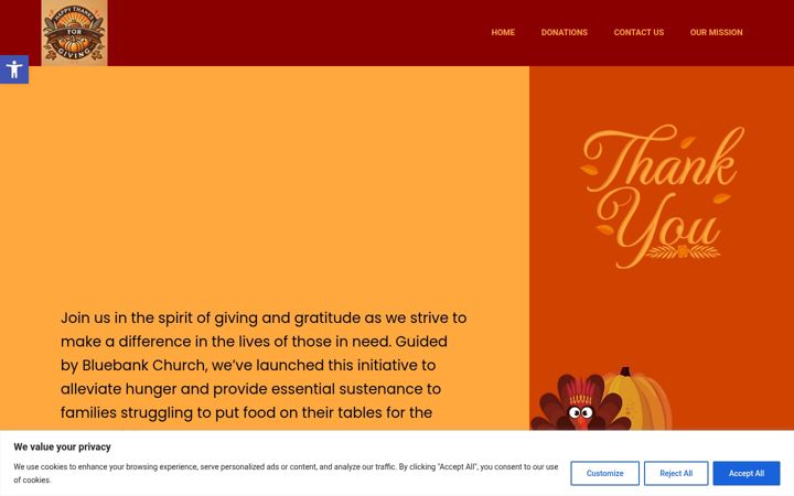 Skjermbilde av happythanksforgiving.com
