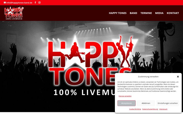 Posnetek zaslona happytones-band.de