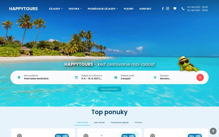 Screenshot of happytours.sk
