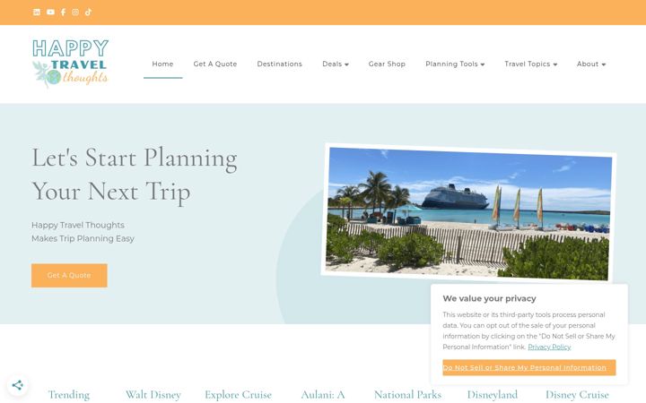 Screenshot of happytravelthoughts.com
