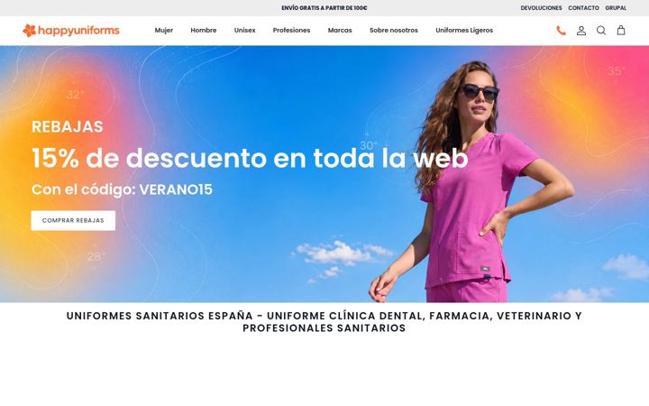 Skärmbild av happyuniforms.es