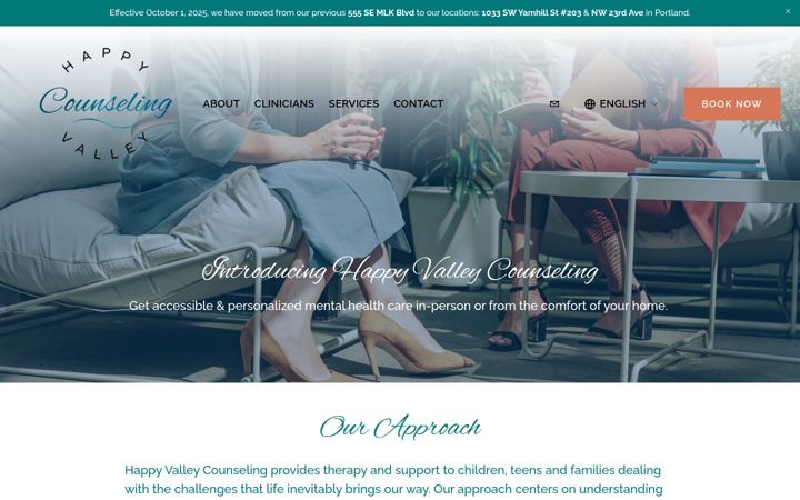 Screenshot of happyvalleycounseling.com