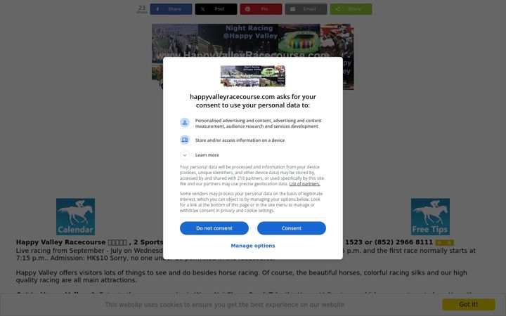 Screenshot of happyvalleyracecourse.com
