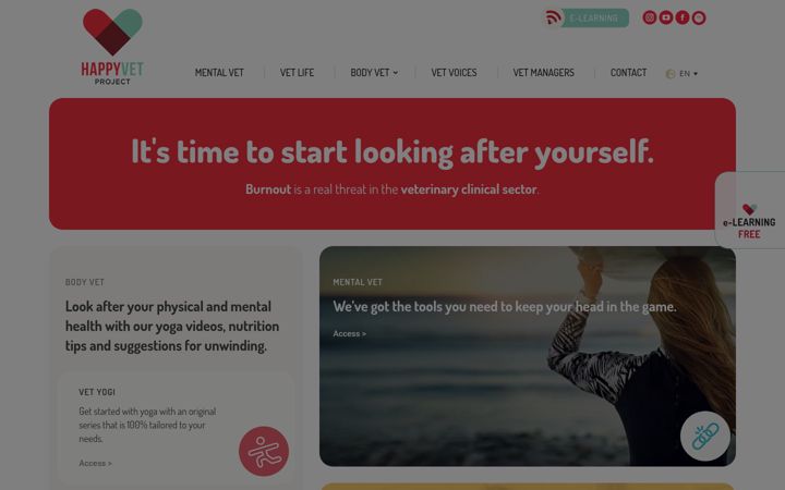 Screenshot of happyvetproject.org