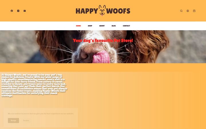 Screenshot of happywoofs.co.uk