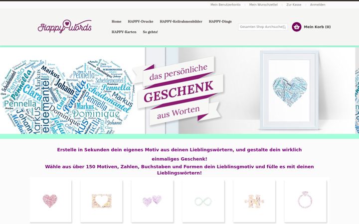 Posnetek zaslona happywords.de