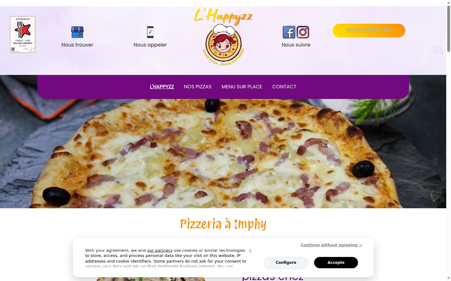 Screenshot del banner di consenso mostrato prima di qualsiasi interazione