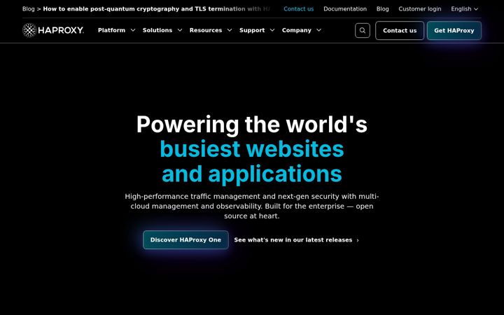 Screenshot ta' haproxy.com