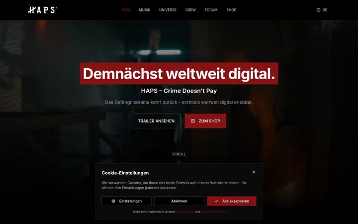 Screenshot of haps-film.com