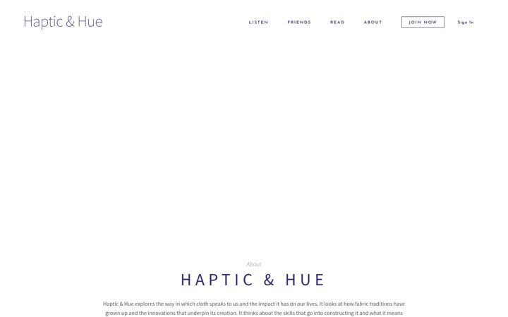 Screenshot of hapticandhue.com