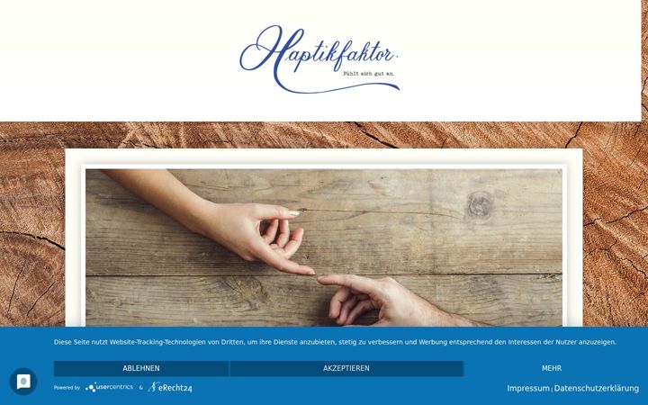 Posnetek zaslona haptikfaktor.de