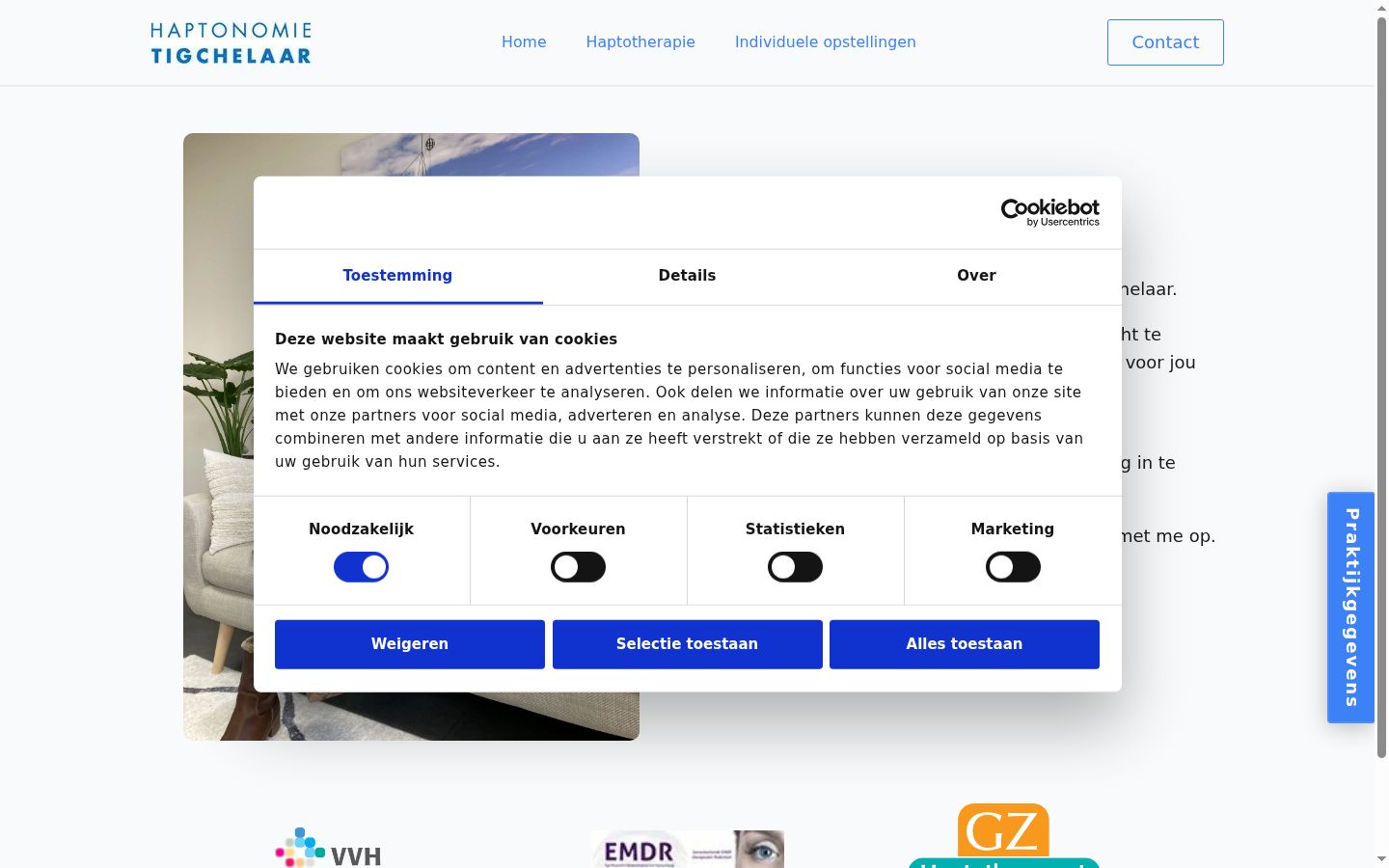 Screenshot del banner di consenso mostrato prima di qualsiasi interazione