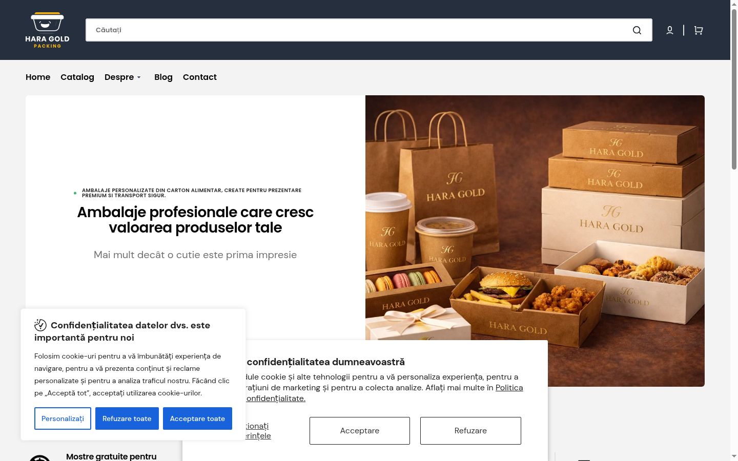 Captura de ecrã do banner de consentimento apresentado antes de qualquer interação