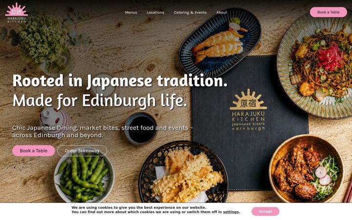 Screenshot of harajukukitchen.co.uk