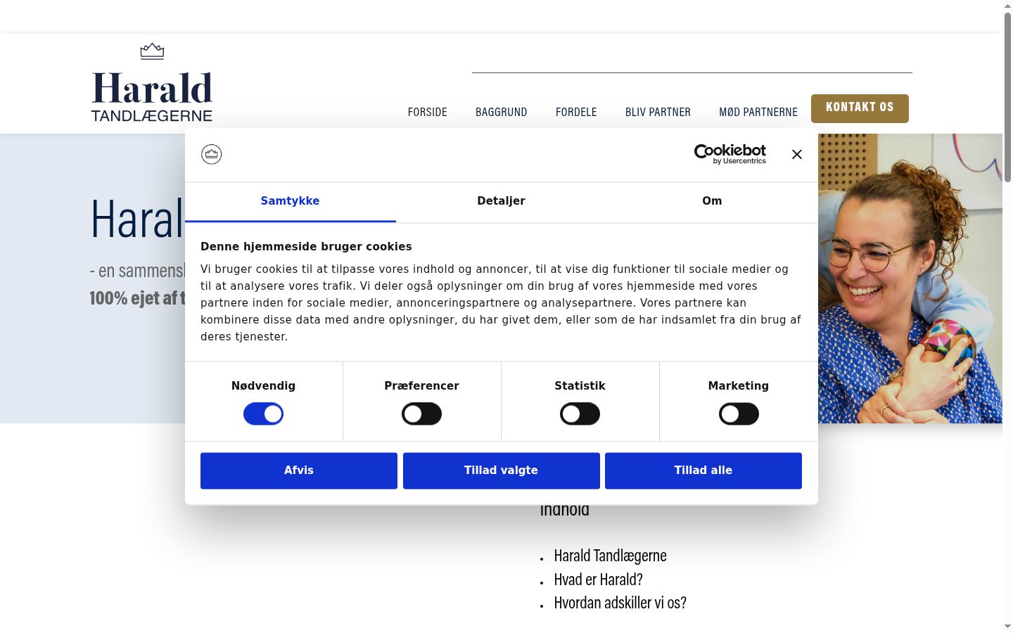 Captura de ecrã do banner de consentimento apresentado antes de qualquer interação