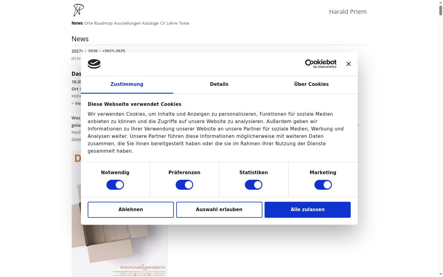 Screenshot of the consent banner shown before any interaction