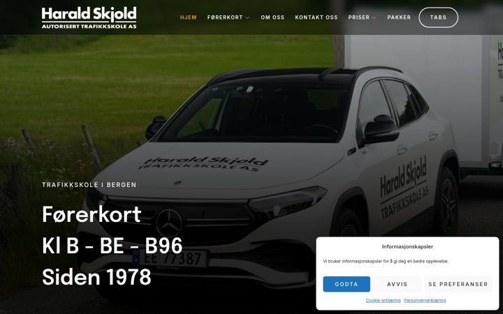 Screenshot of haraldskjold.no