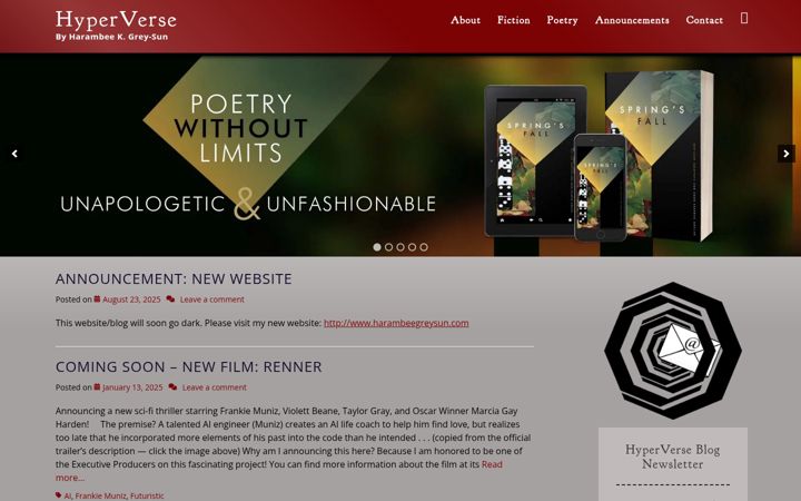 Screenshot of harambeegreysun.net