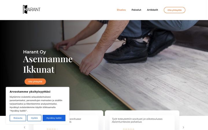 Screenshot of harant.fi