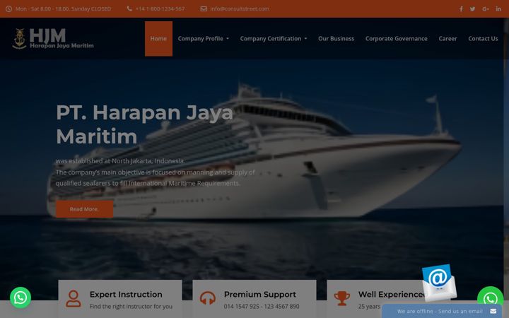 Screenshot of harapanjayamaritim.com