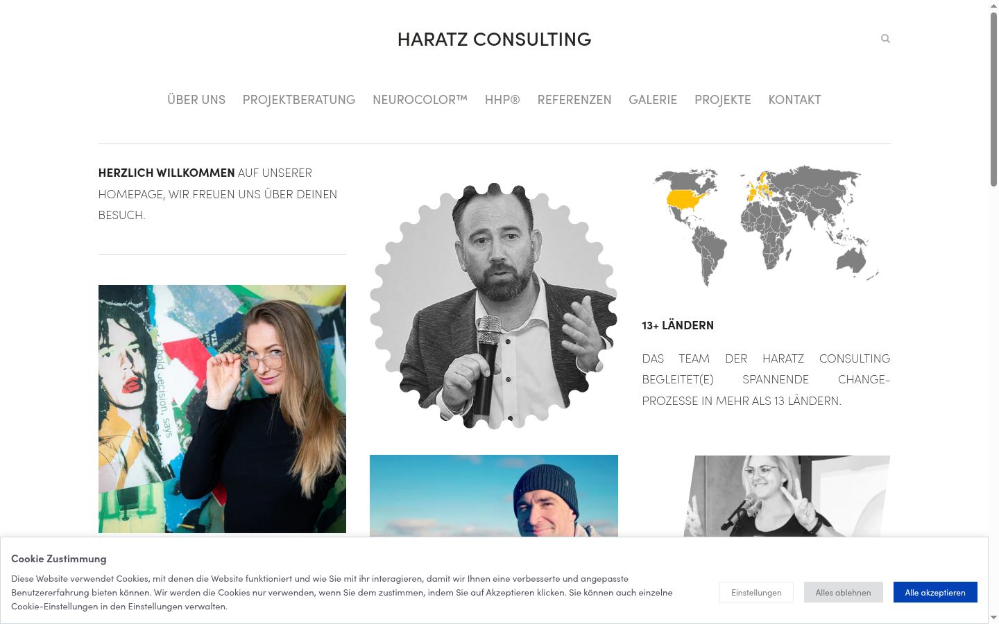 Screenshot des Einwilligungsbanners vor jeglicher Interaktion
