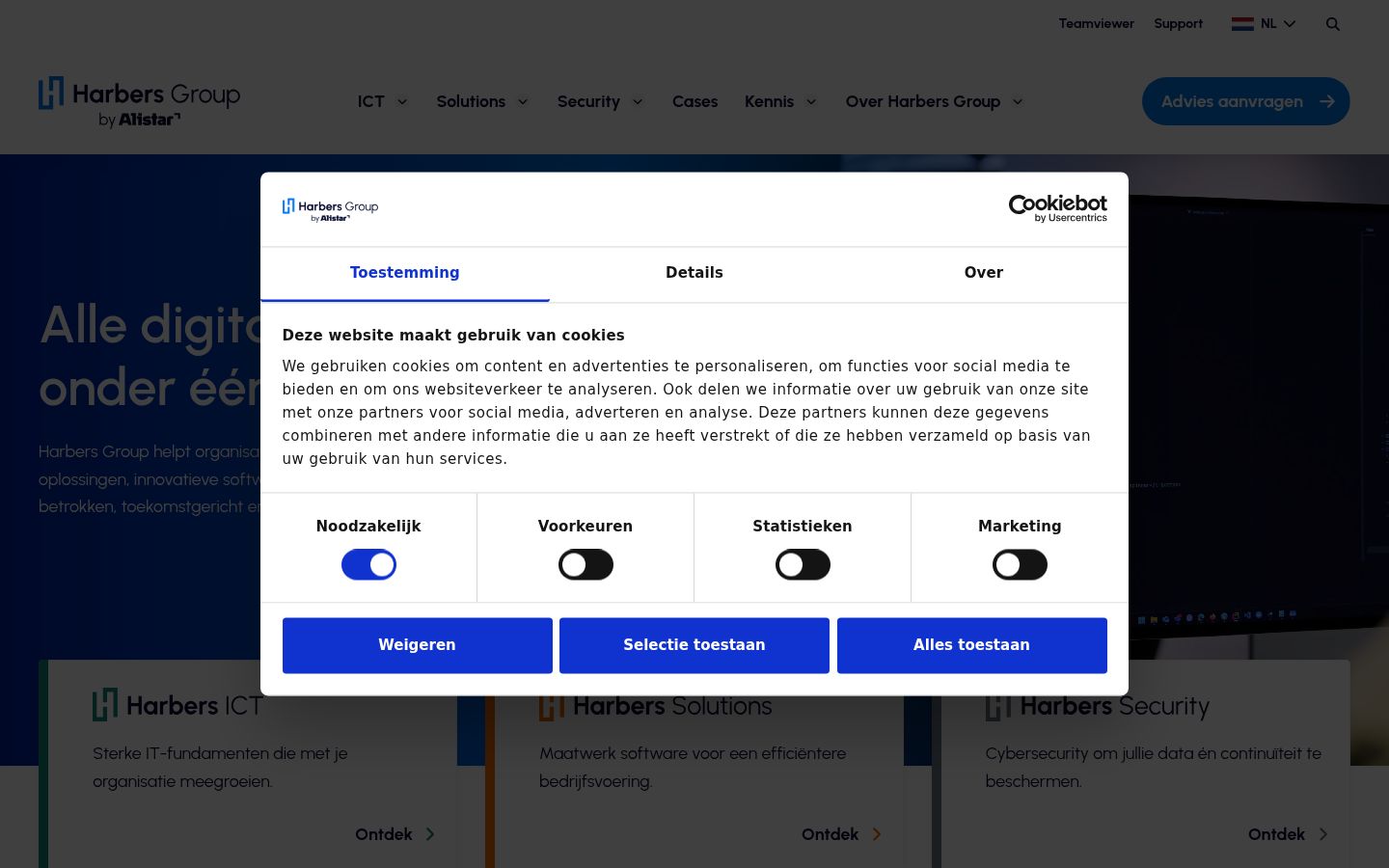 Screenshot of the consent banner shown before any interaction