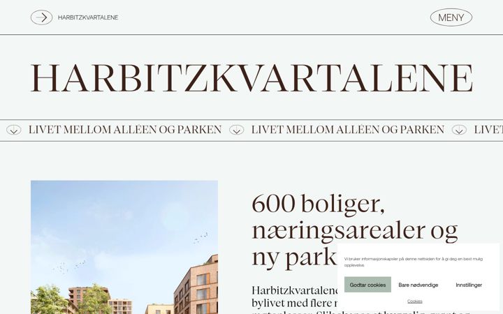 Screenshot of harbitzkvartalene.no