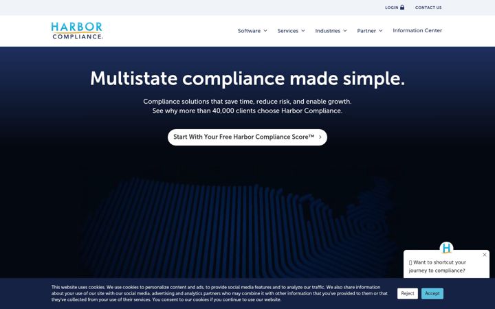 Screenshot of harborcompliance.com