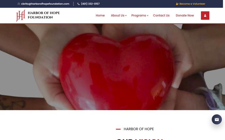 Screenshot of harborofhopefoundation.com