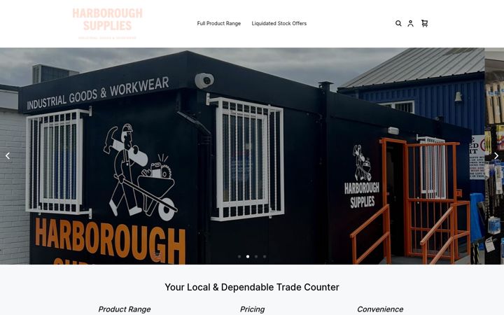 Screenshot of harboroughsupplies.co.uk