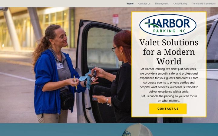 Screenshot of harborparking.com