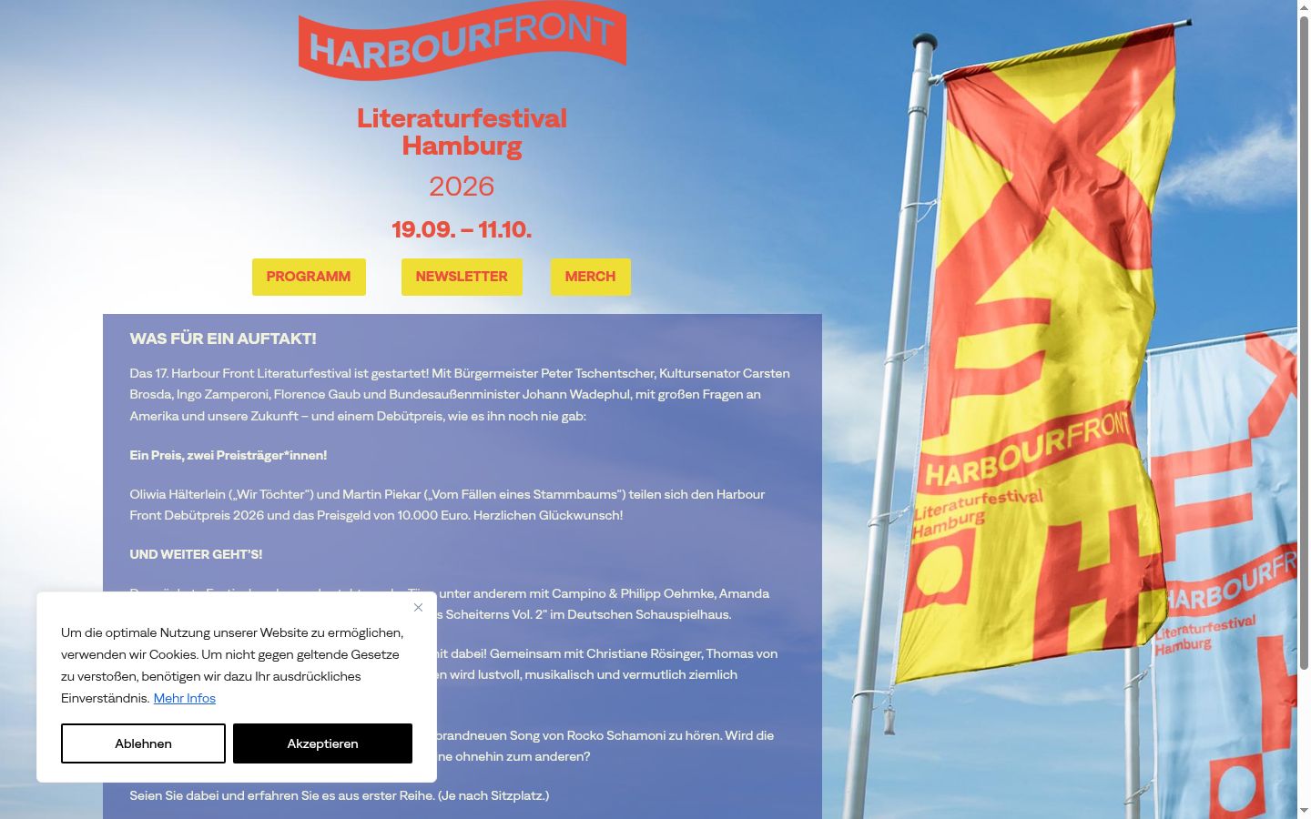 Sutikimo reklamjuostės, rodytos prieš bet kokią sąveiką, ekrano kopija