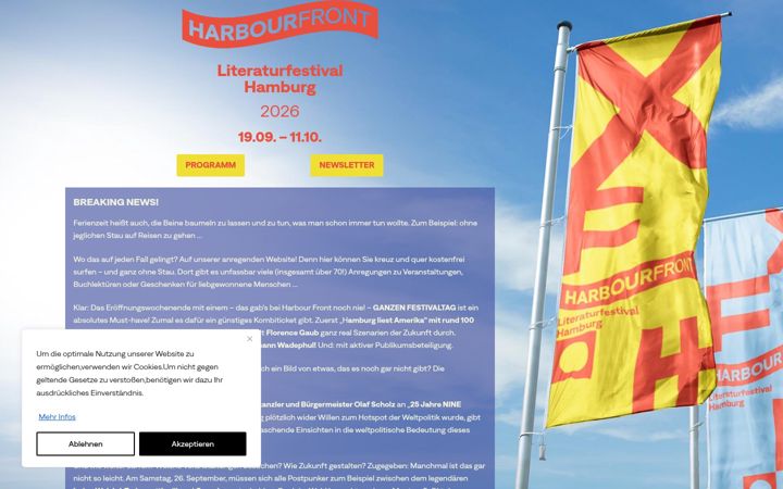 Screenshot of harbourfront-hamburg.com