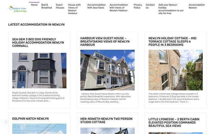 Screenshot of harbourviewnewlyn.co.uk