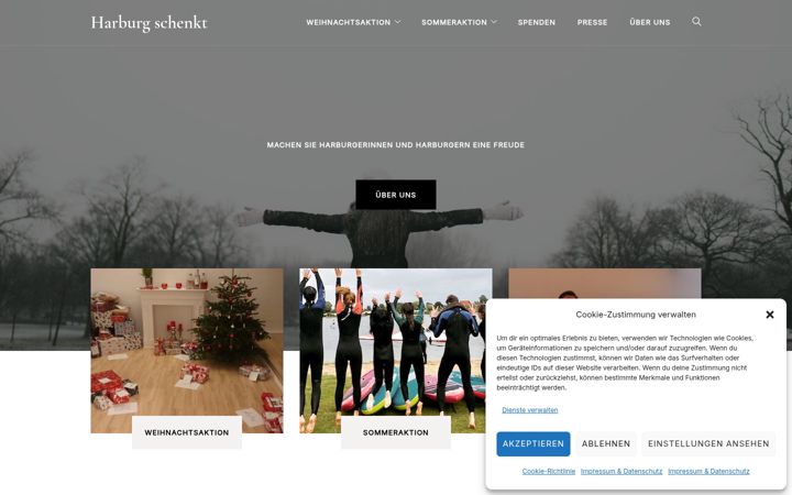 Posnetek zaslona harburg-schenkt.de