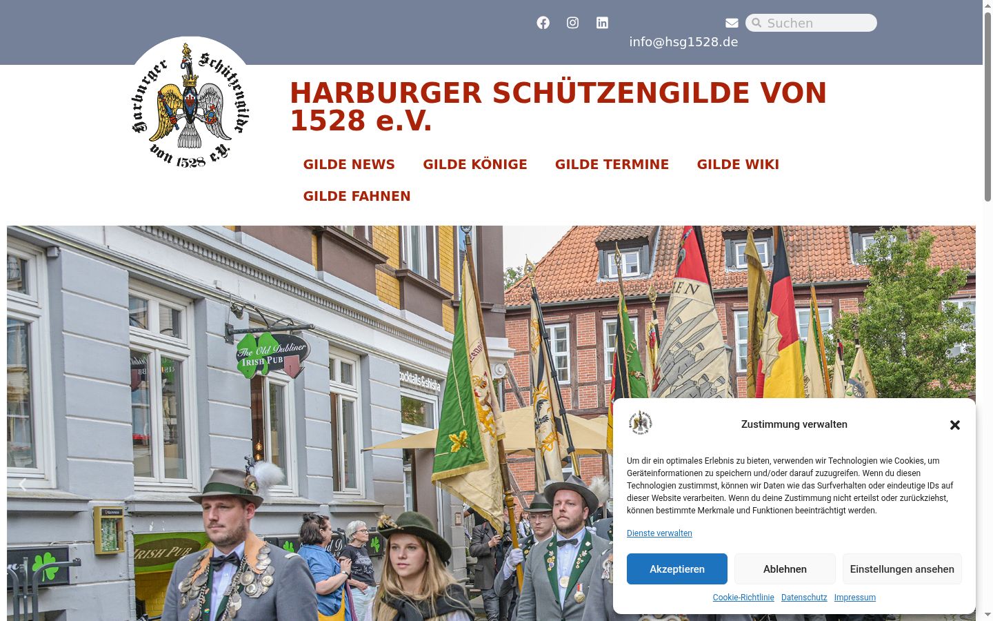 Screenshot des Einwilligungsbanners vor jeglicher Interaktion