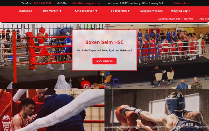 Screenshot of harburgersportclub.de