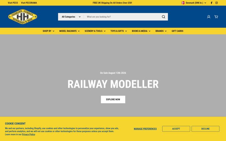 Screenshot of harburnhobbies.co.uk