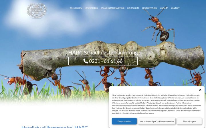 Screenshot of harc-schaedlingsbekaempfung.de