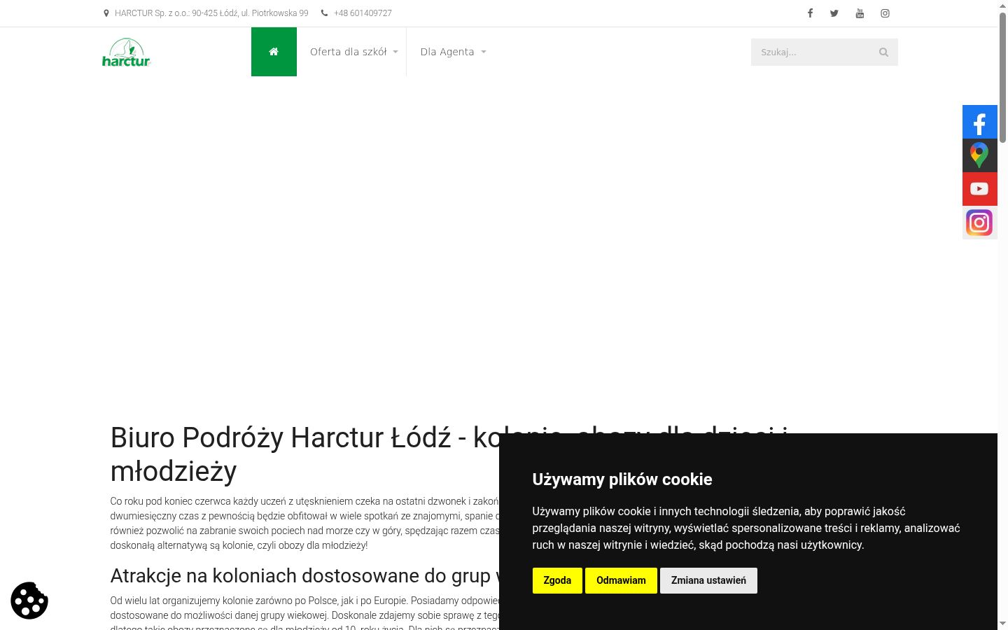 Snímka obrazovky banera súhlasu zobrazeného pred akoukoľvek interakciou